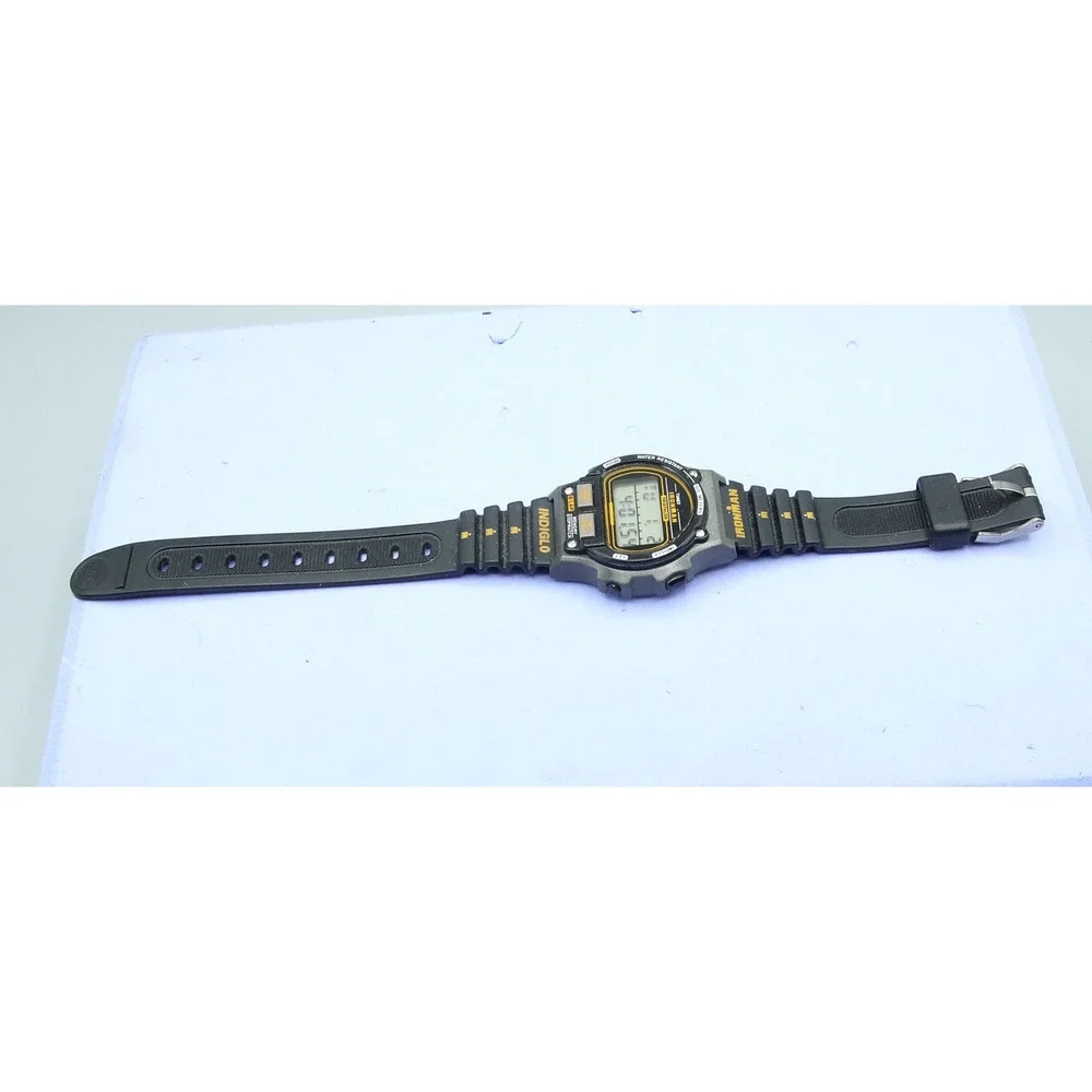 Timex Ironman Triathlon Indiglo Digital Sport Watch Vintage, Grey/Black/Orange
